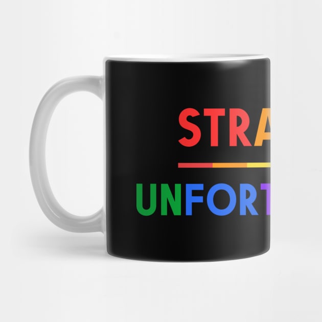 Straight Unfortunately Pride Ally Shirt, Proud Ally, Gift for Straight Friend, Gay Queer LGBTQ Pride Month by InfiniTee Design